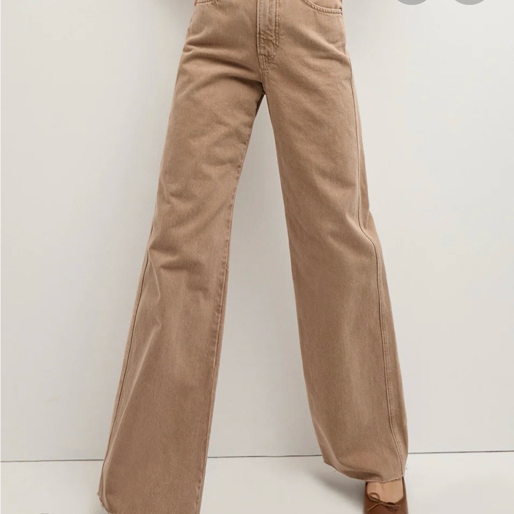 Veronica Beard Taylor High-Rise Relaxed Wide-Leg Jeans Brown Size 29